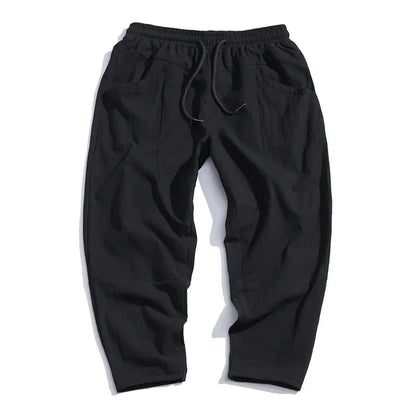 Mäns Cropped Pants med Justerbar Midja 4