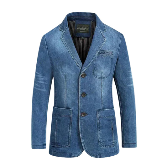 Mäns Denim Blazer Trendig och Formell 0