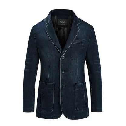Mäns Denim Blazer Trendig och Formell 6
