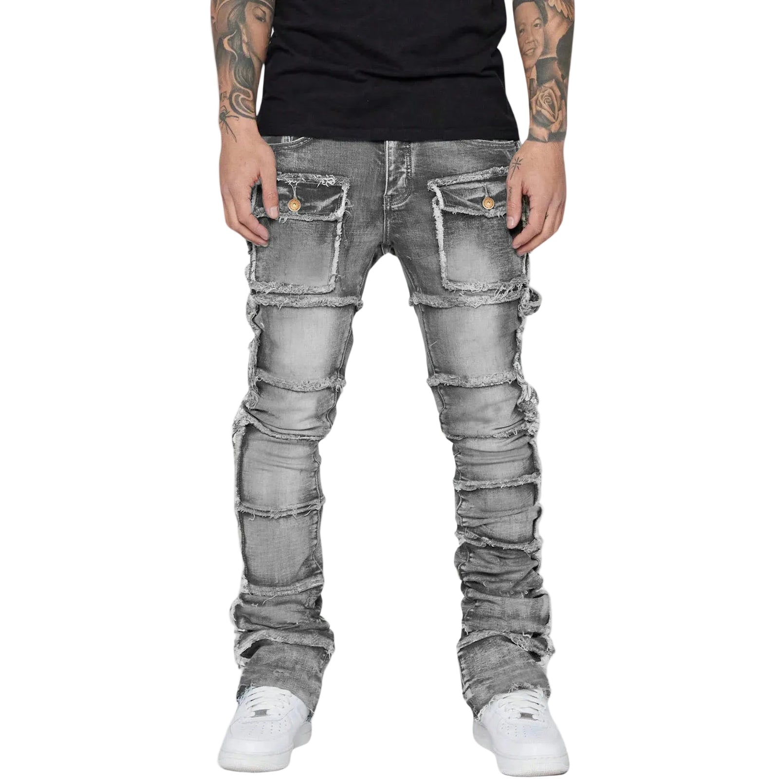 Mäns Distressed Jeans Modern Stil 0