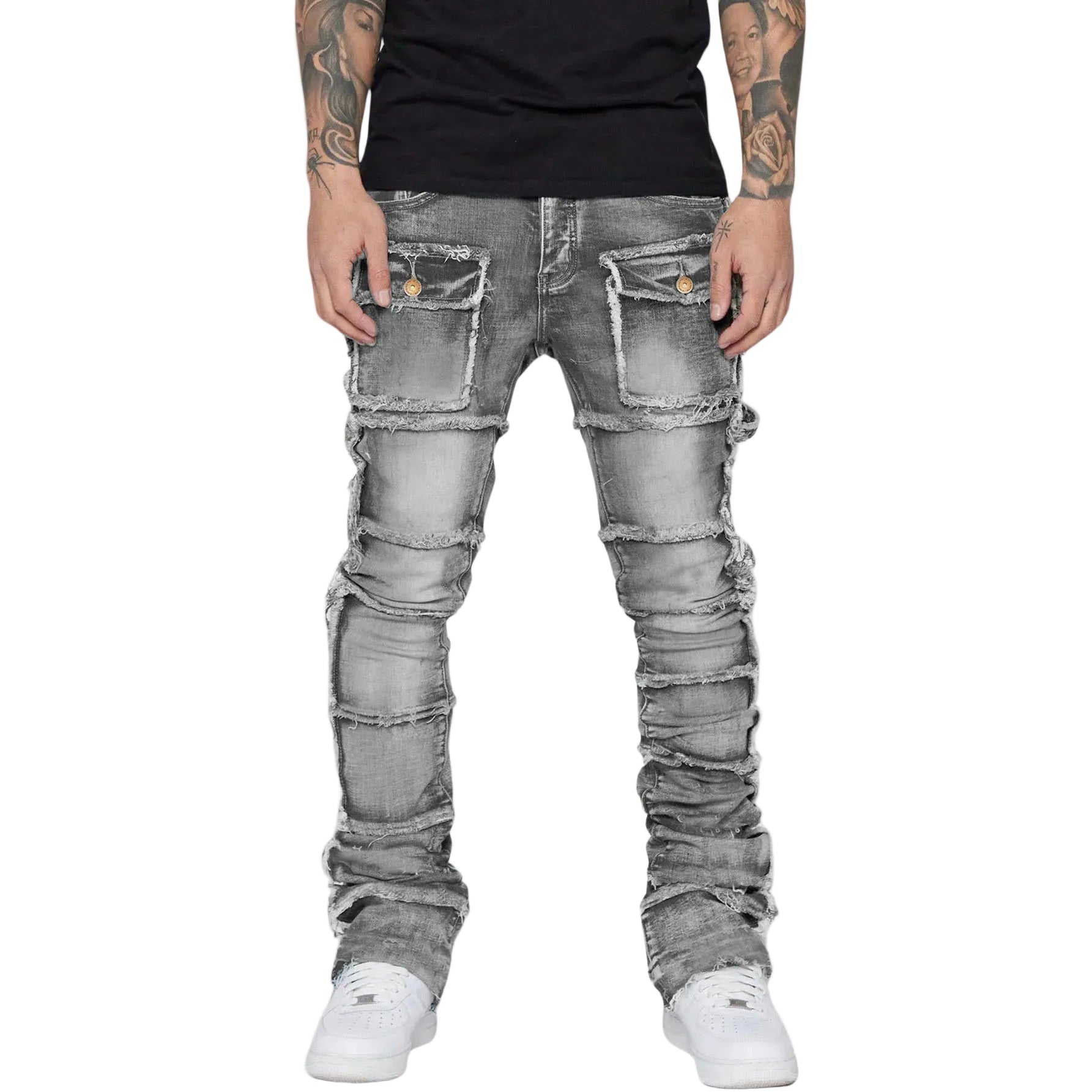 Mäns Distressed Jeans Modern Stil 0