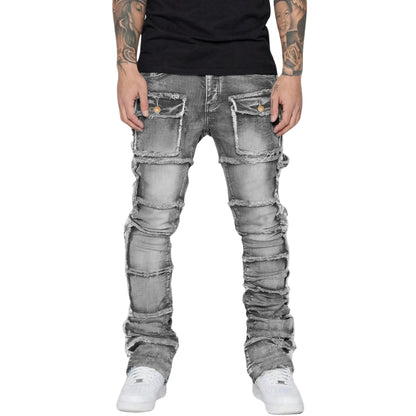 Mäns Distressed Jeans Modern Stil 0