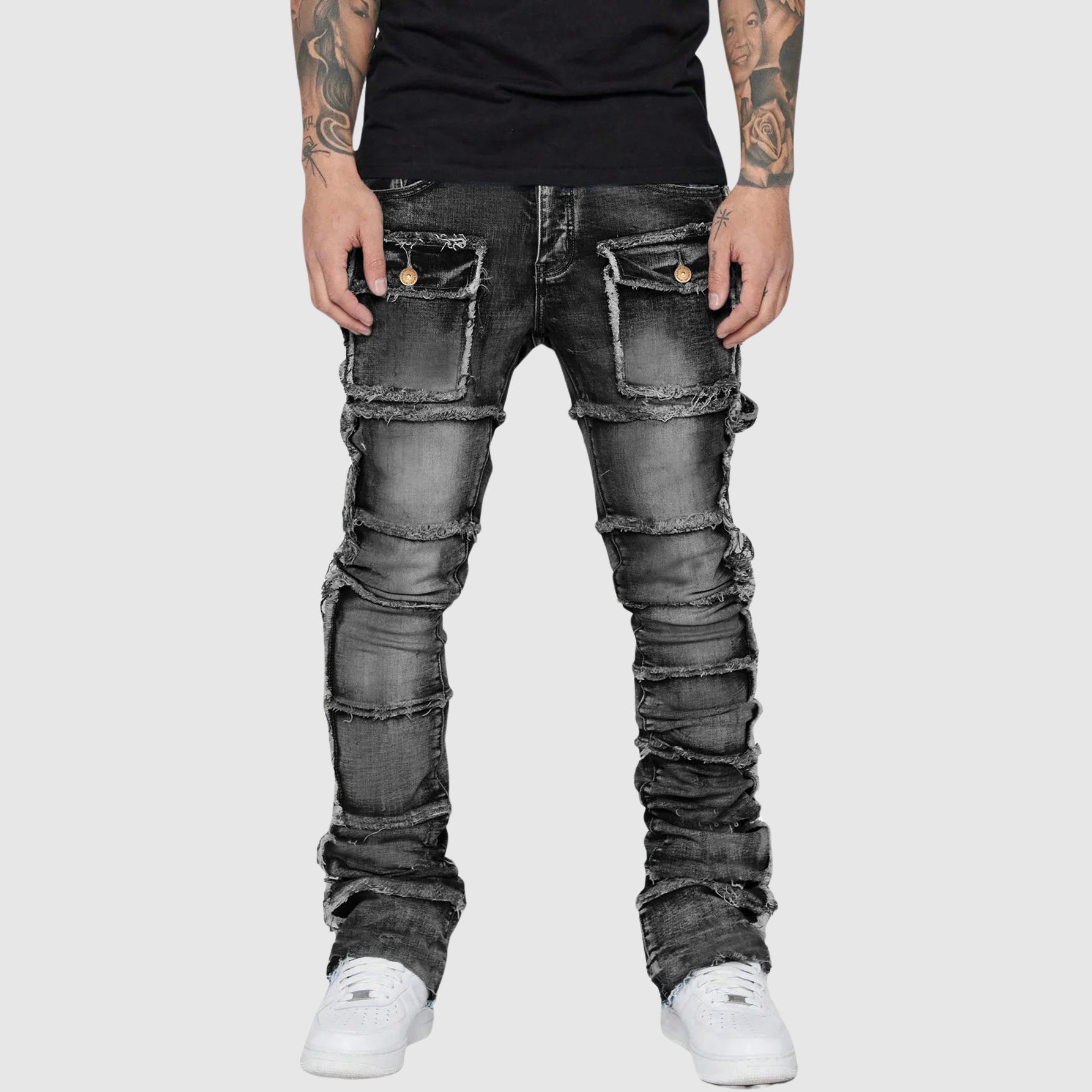 Mäns Distressed Jeans Modern Stil 1