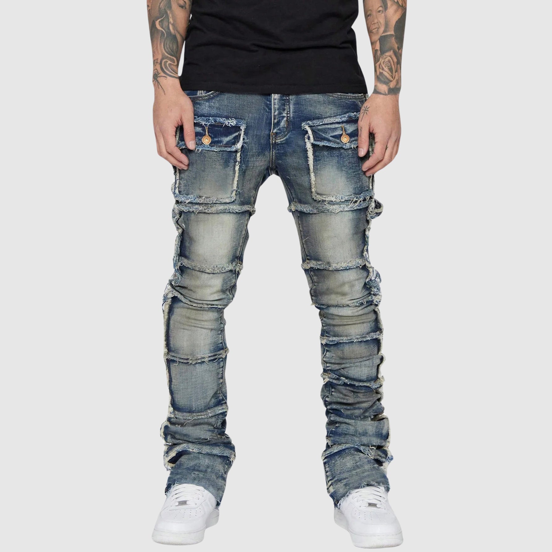 Mäns Distressed Jeans Modern Stil 2