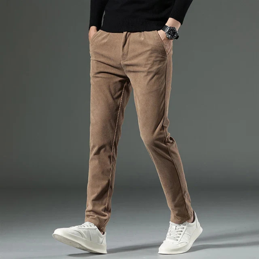 Mäns Fullängdsbyxor med Plisserad Design 10
