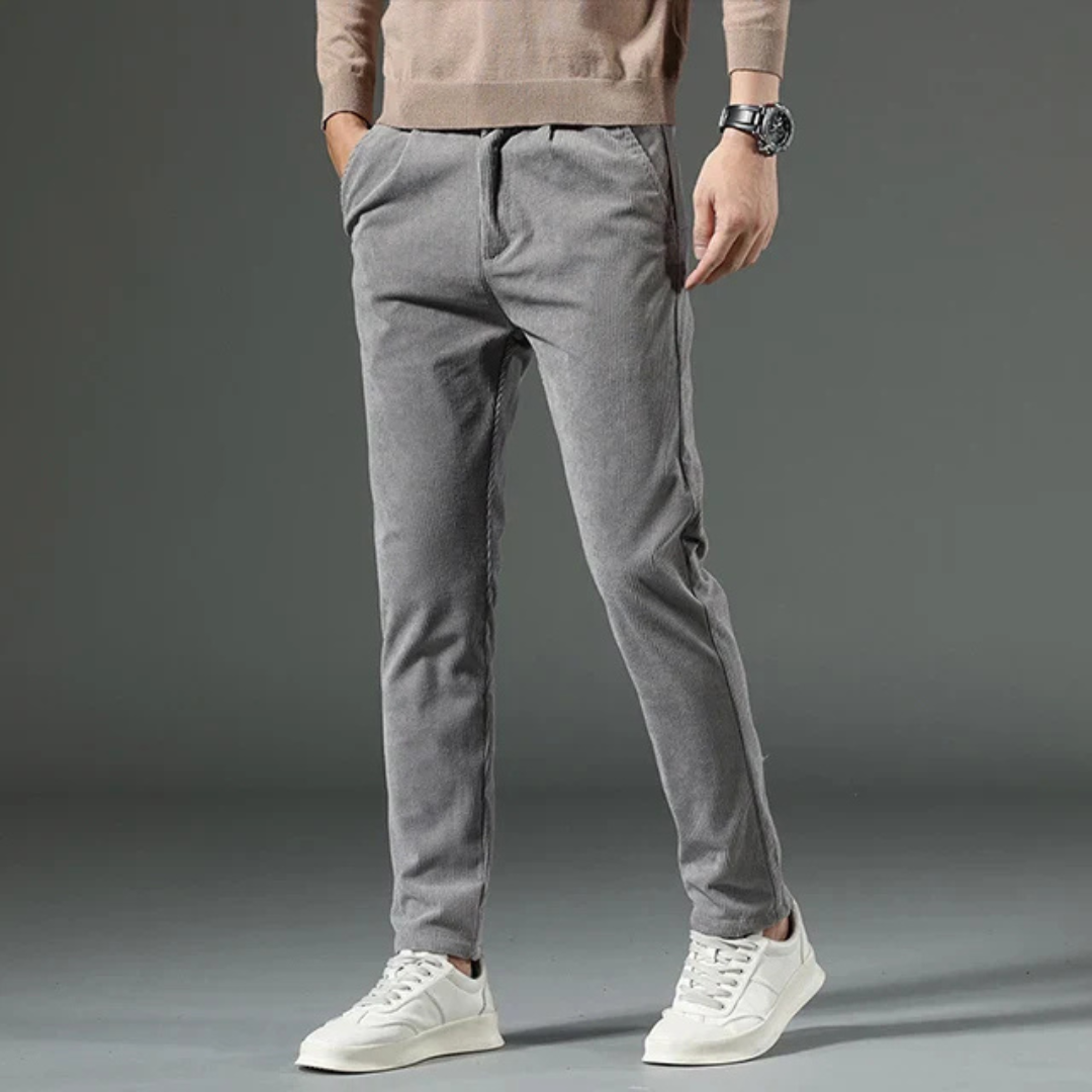 Mäns Fullängdsbyxor med Plisserad Design 3