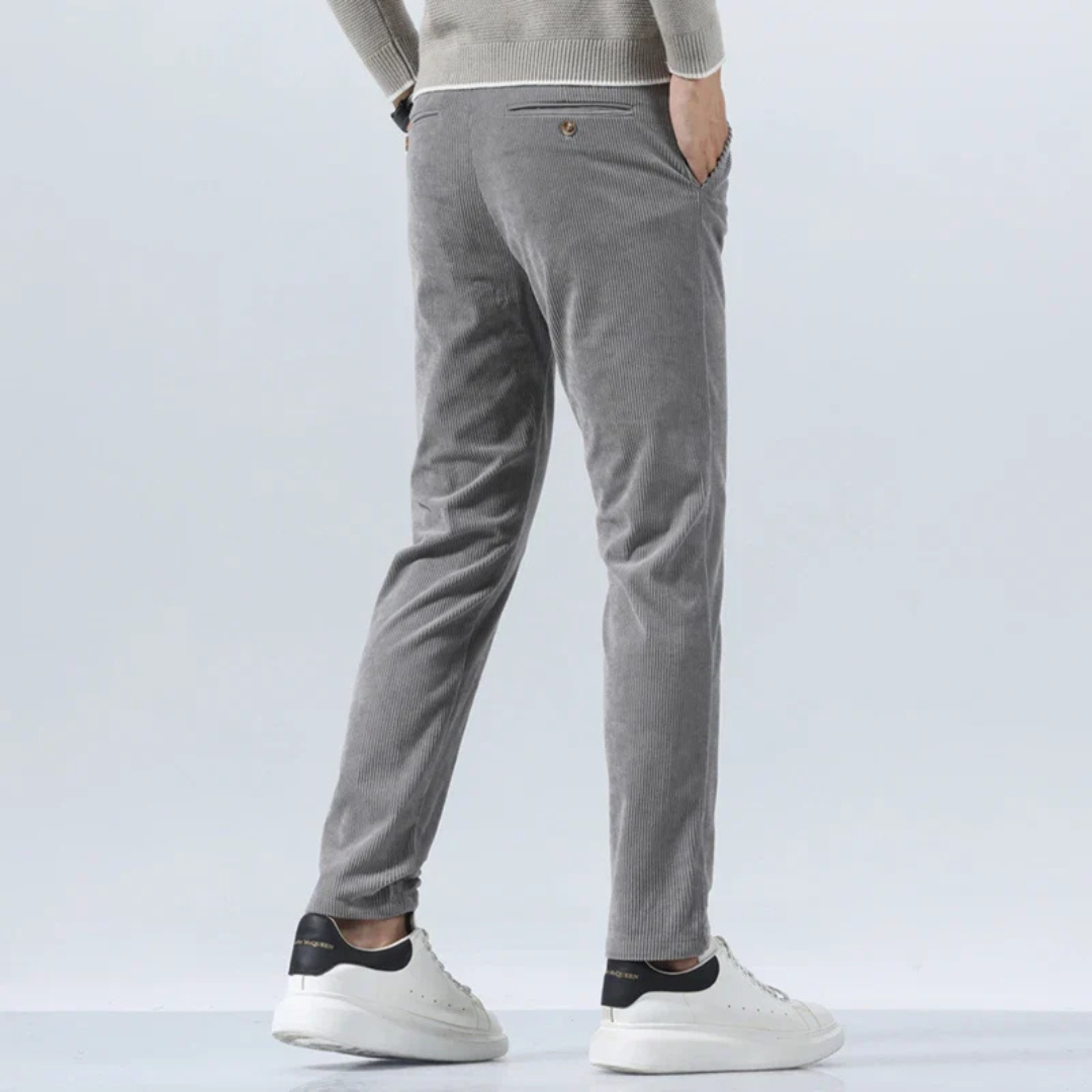 Mäns Fullängdsbyxor med Plisserad Design 4