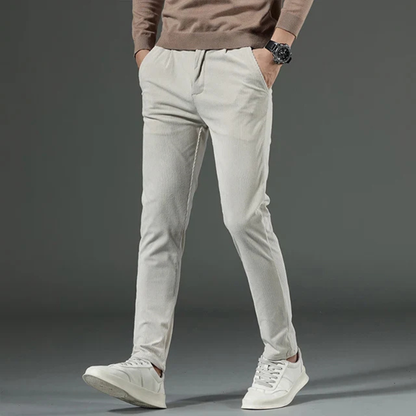 Mäns Fullängdsbyxor med Plisserad Design 6