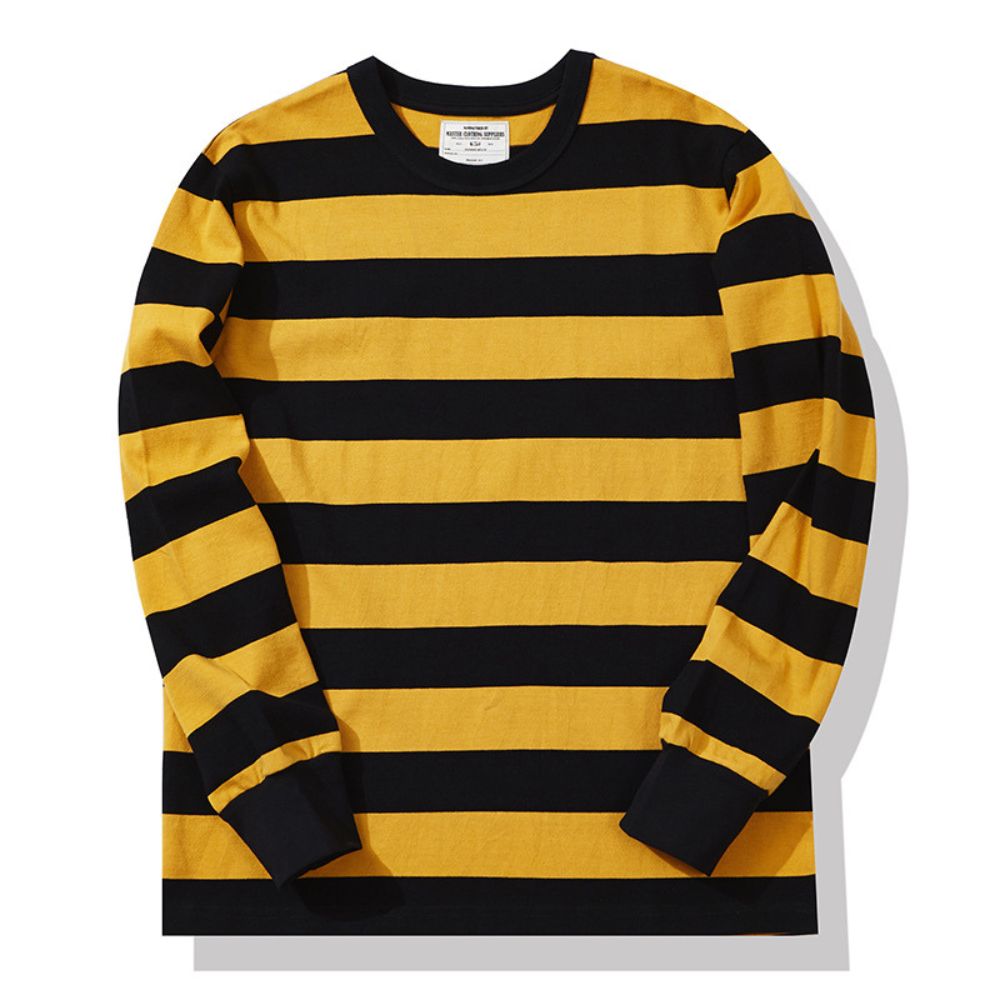 Mäns Hemsweater med Randig Design 2