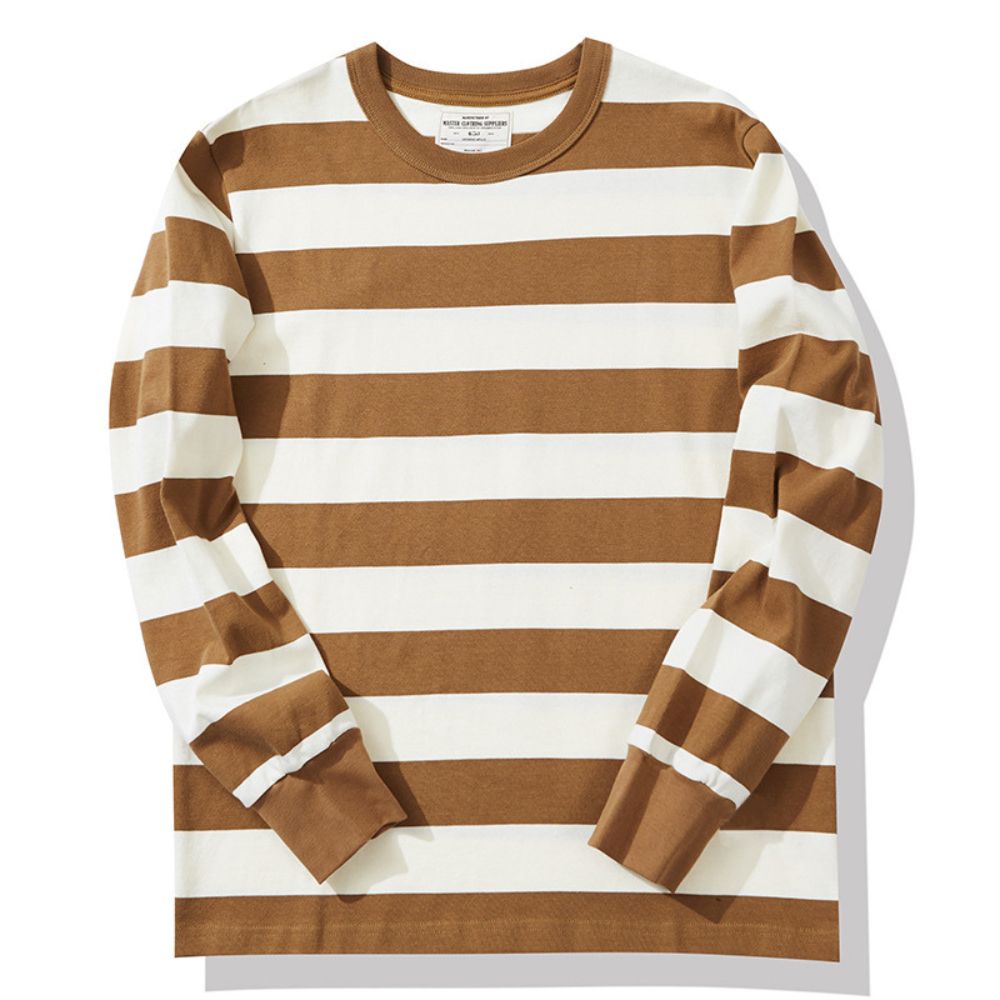 Mäns Hemsweater med Randig Design 3