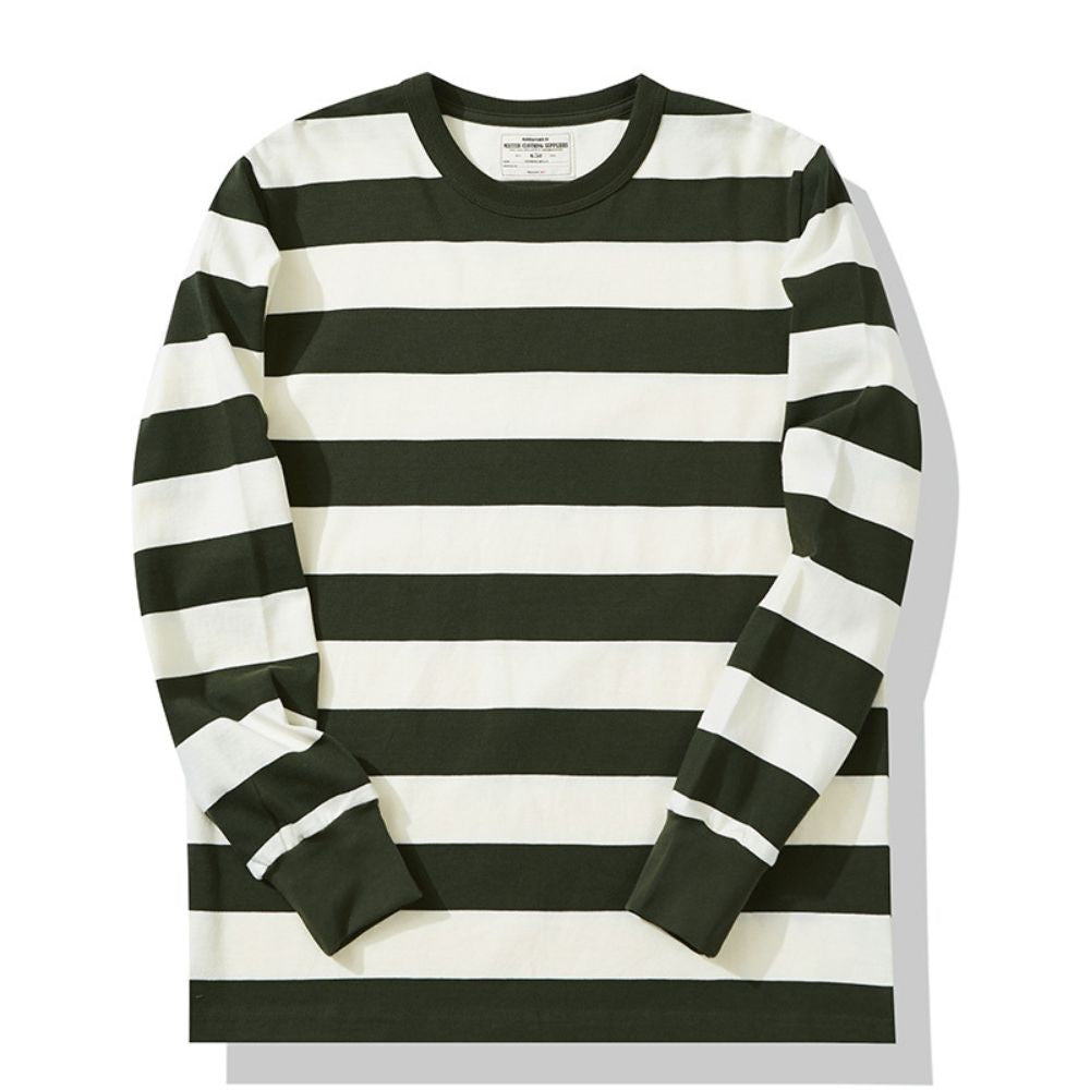 Mäns Hemsweater med Randig Design 4