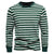 Mäns Hemsweater med Randig Design 6