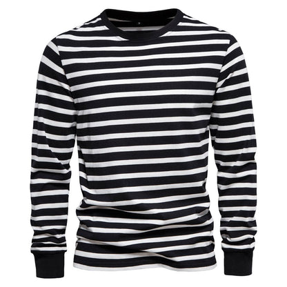 Mäns Hemsweater med Randig Design 8