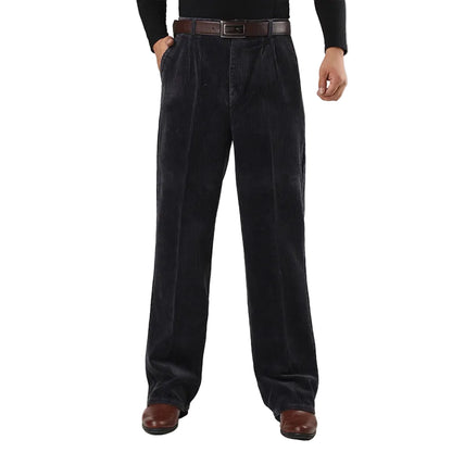 Mäns Hög Midja Plisserade Byxor Casual Stil 0