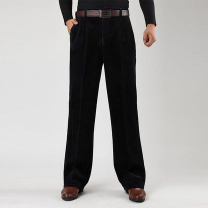 Mäns Hög Midja Plisserade Byxor Casual Stil 2