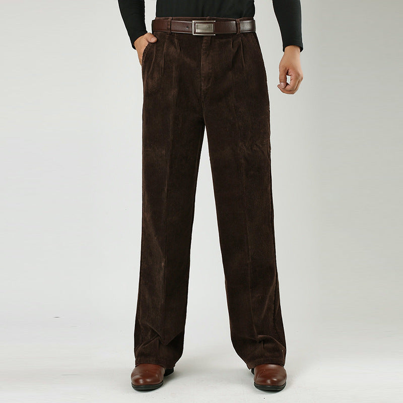 Mäns Hög Midja Plisserade Byxor Casual Stil 4