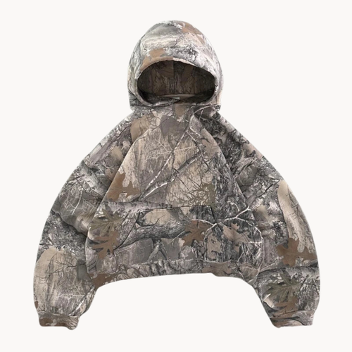 Mäns Hoodie Kamouflage Rymlig Passform 0