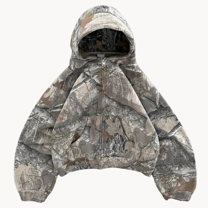Mäns Hoodie Kamouflage Rymlig Passform 6