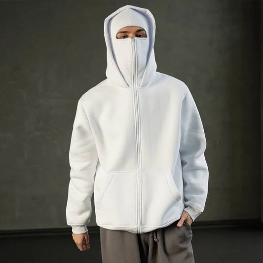 Mäns Huvtröja med Balaclava och Dragkedja 0