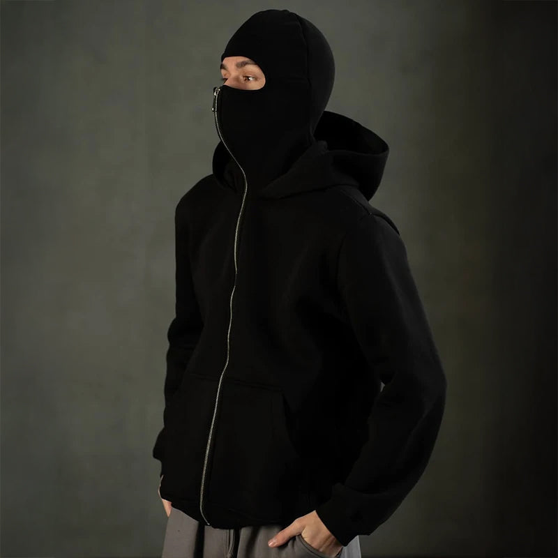Mäns Huvtröja med Balaclava och Dragkedja 3
