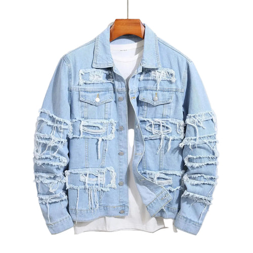 Mäns Jeansjacka Robust Stil 0