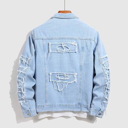 Mäns Jeansjacka Robust Stil 1