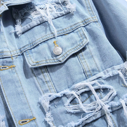 Mäns Jeansjacka Robust Stil 4