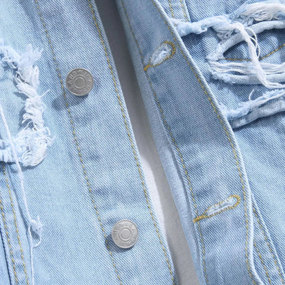 Mäns Jeansjacka Robust Stil 5