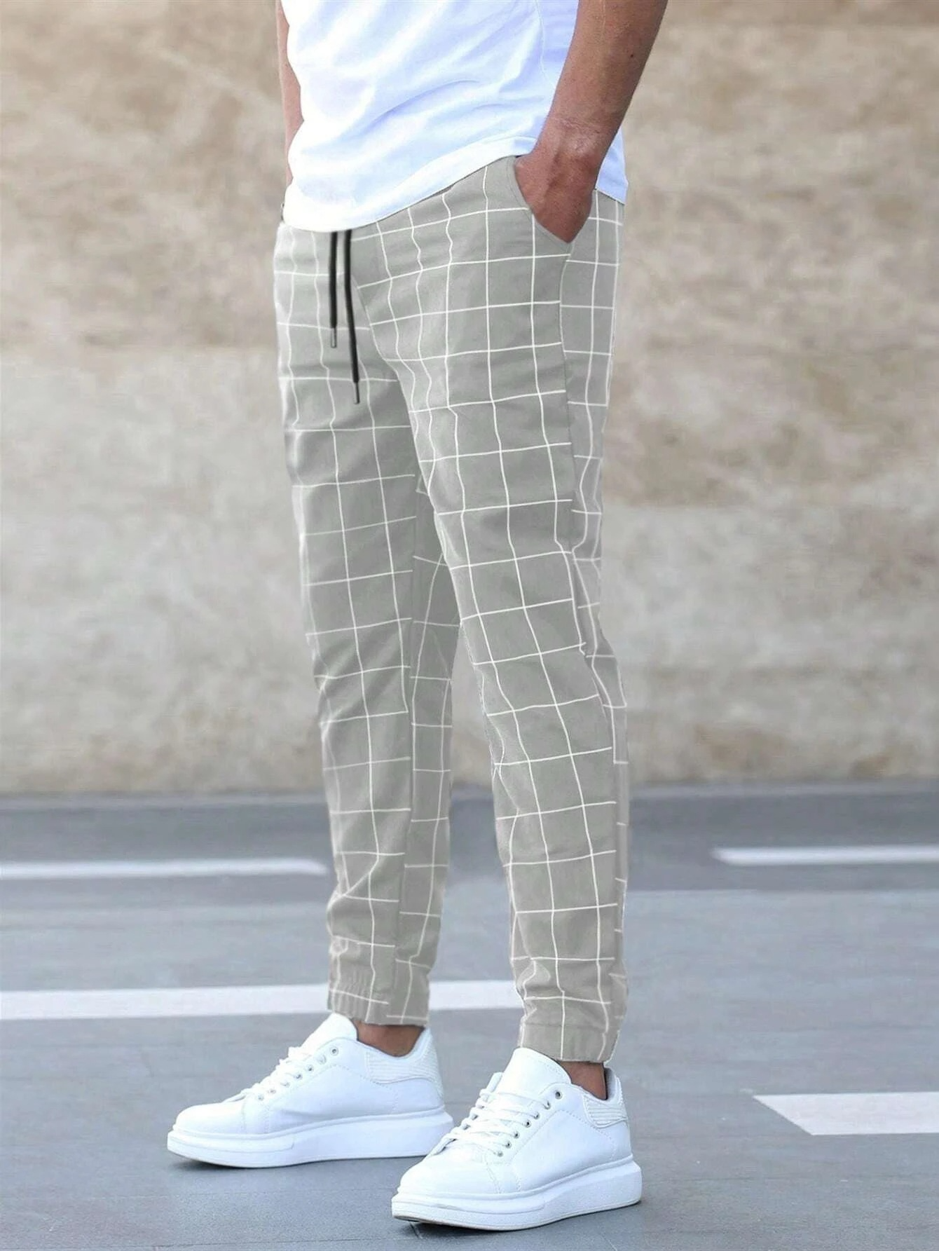 Mäns Joggingbyxor Rutiga 1