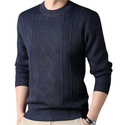 Mäns Klassisk Crewneck Tröja 0