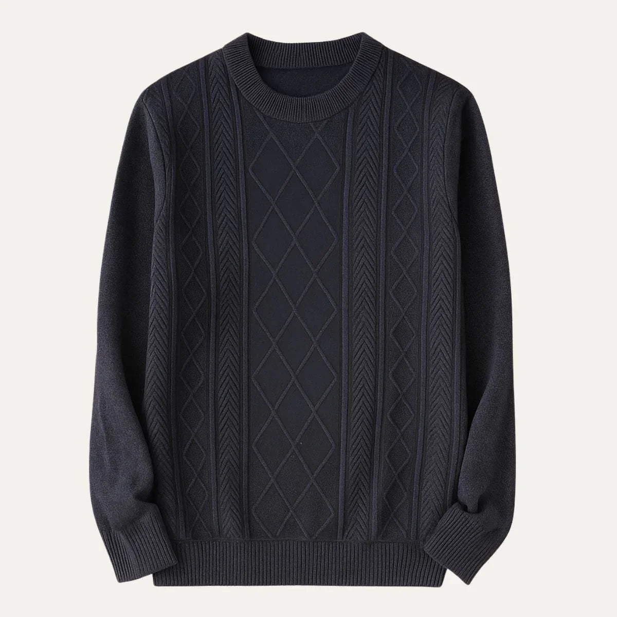 Mäns Klassisk Crewneck Tröja 1