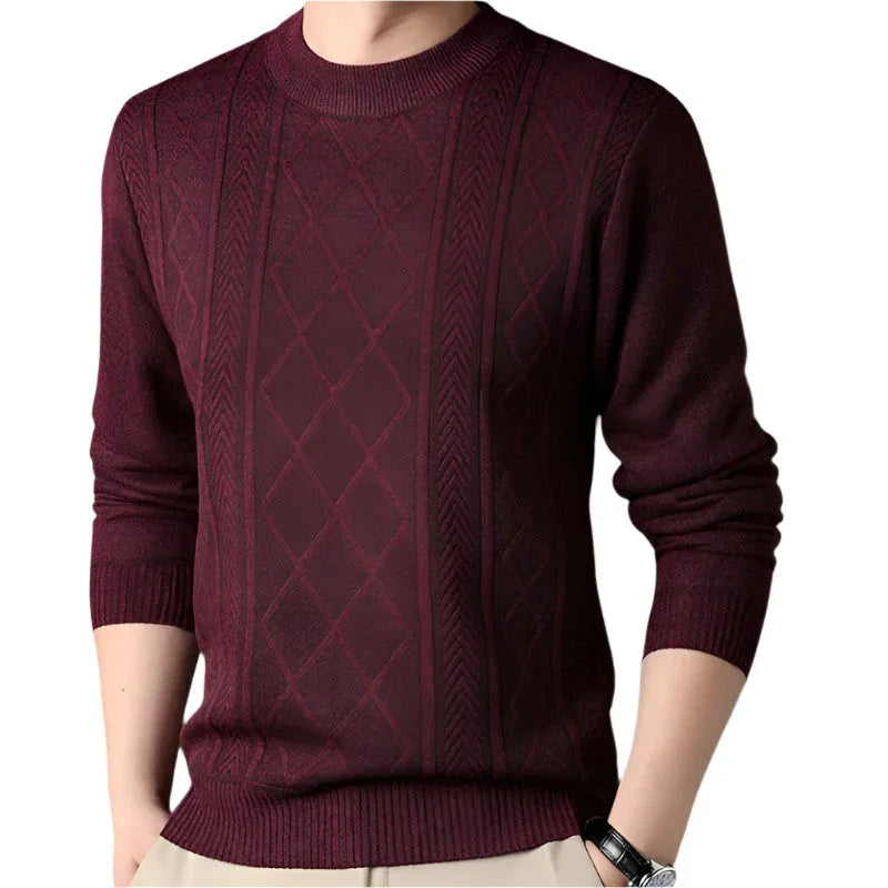 Mäns Klassisk Crewneck Tröja 8