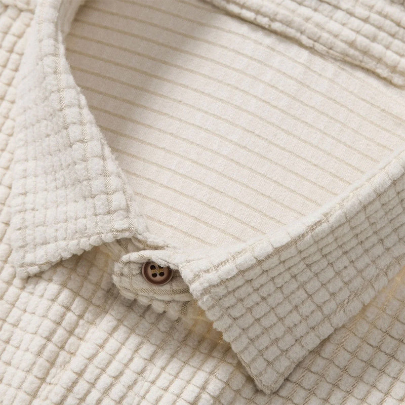 Mäns Kortärmad Skjorta och Shorts Set Avslappnad Stil 3