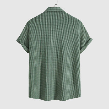 Mäns Kortärmad Skjorta och Shorts Set Avslappnad Stil 6