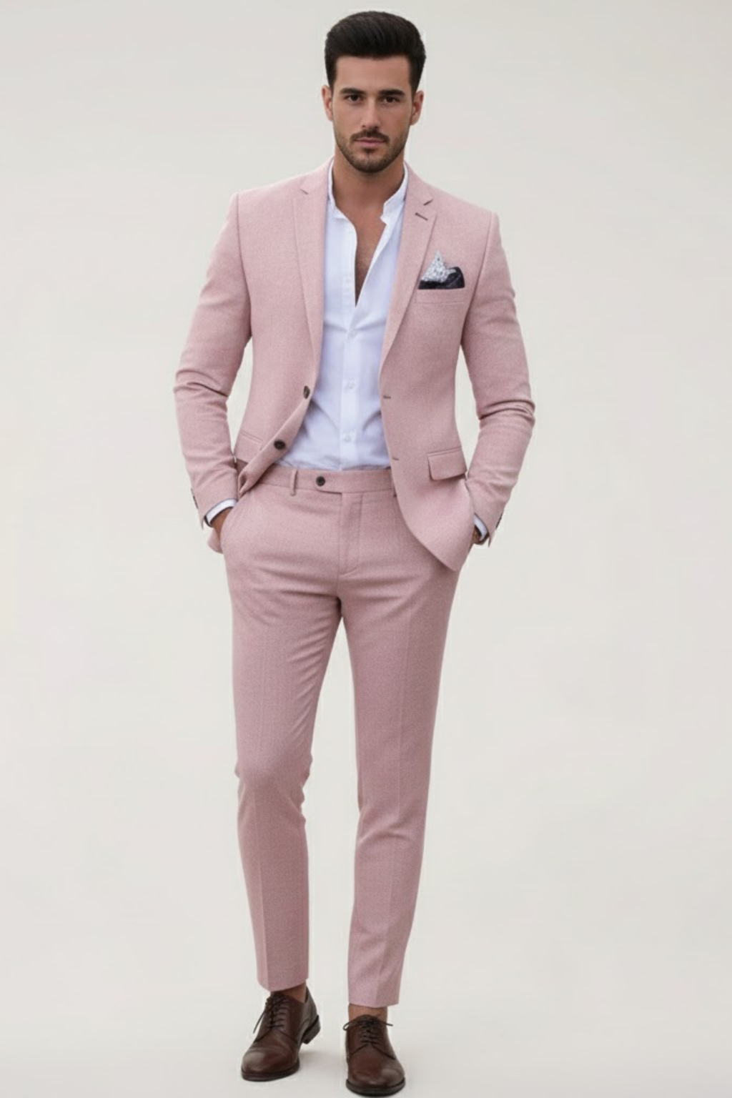 Mäns Kostymset Slim Fit Modern 2