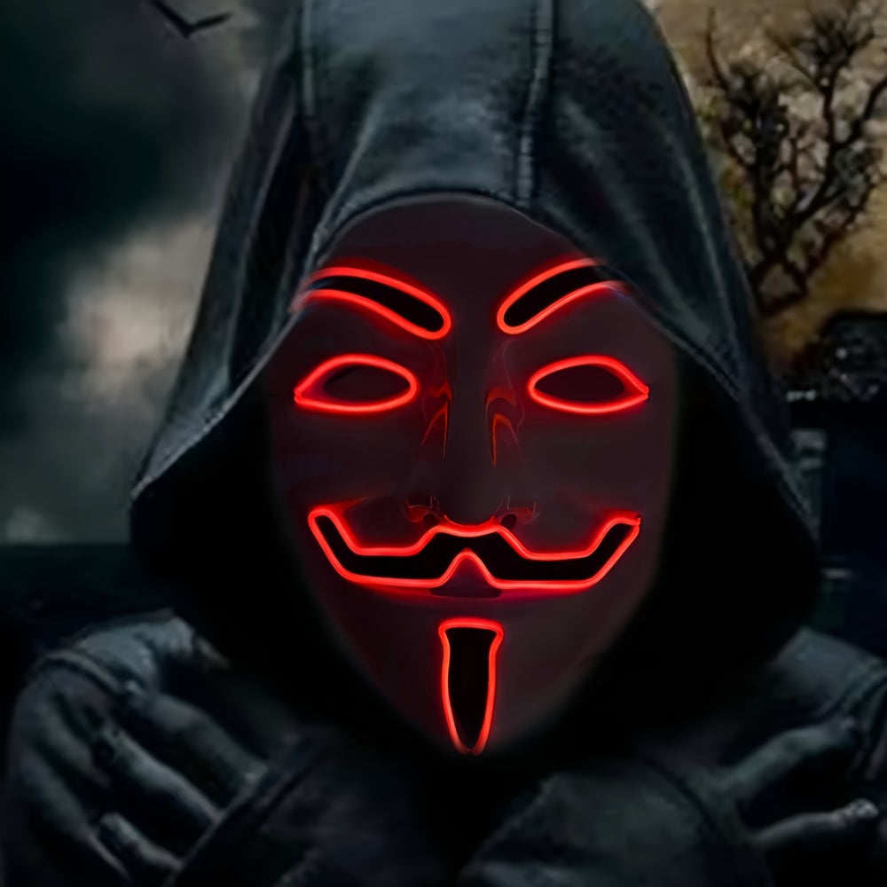 Mäns LED Halloween-mask med Anonym design 1