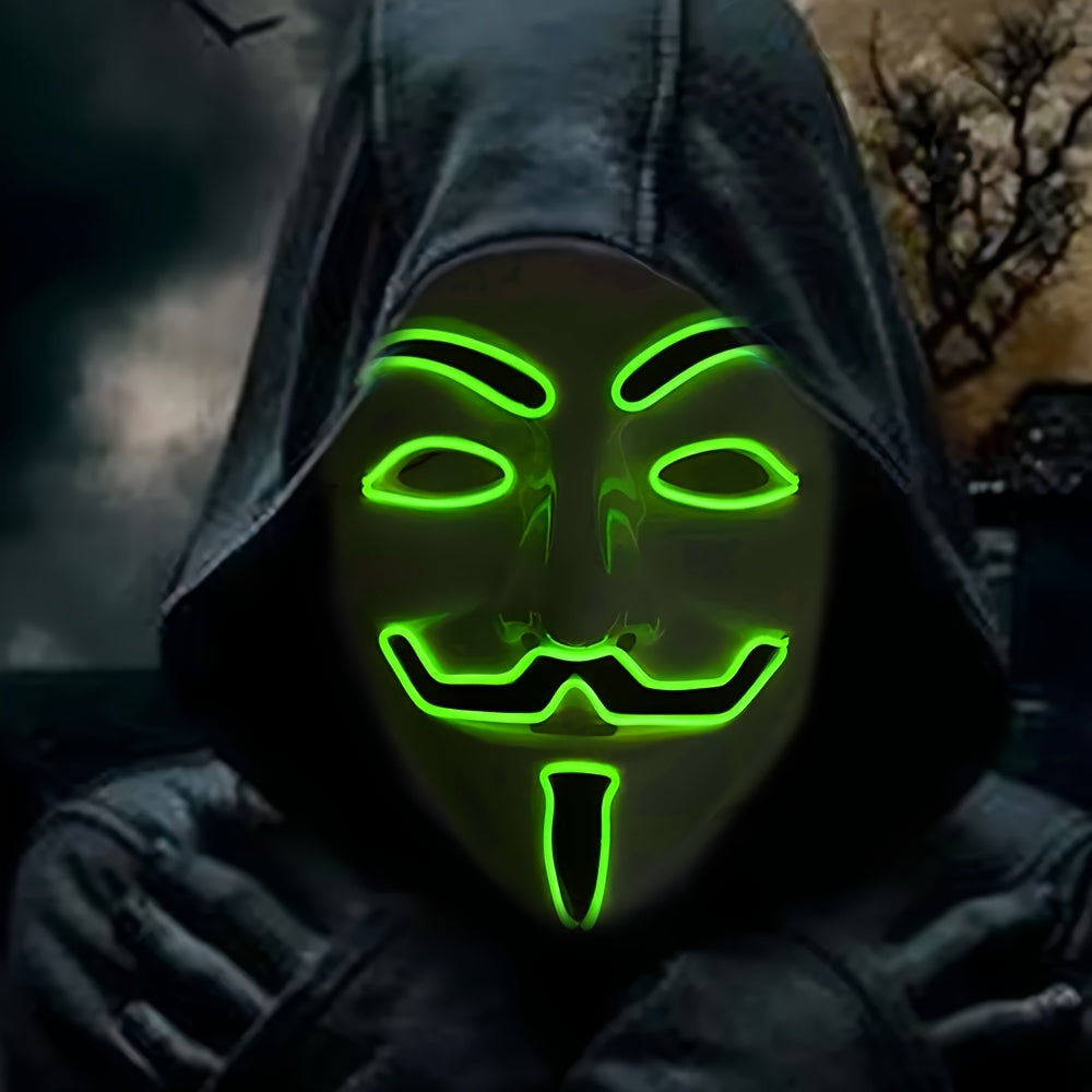 Mäns LED Halloween-mask med Anonym design 5