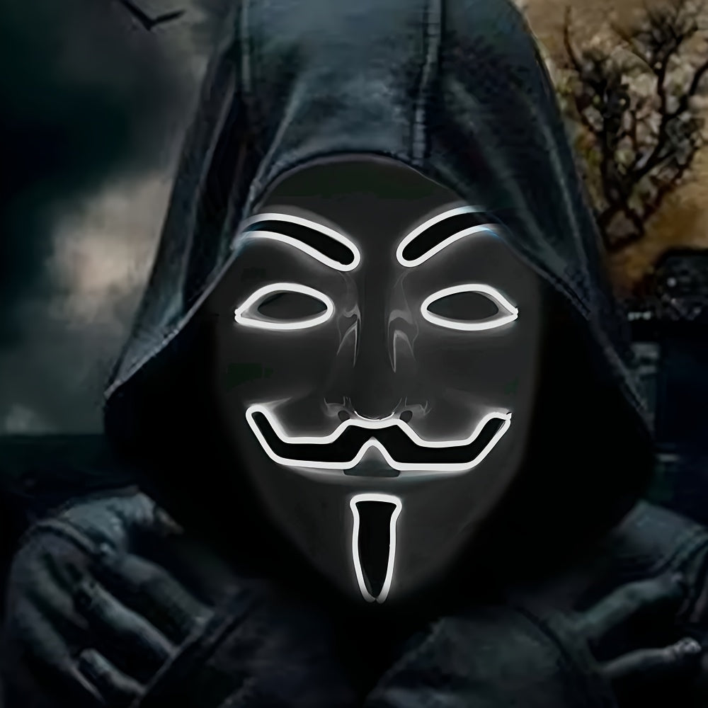 Mäns LED Halloween-mask med Anonym design 7