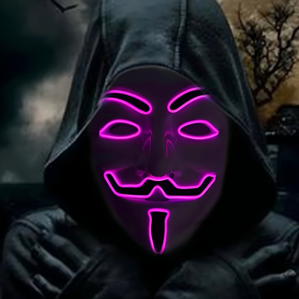 Mäns LED Halloween-mask med Anonym design 9