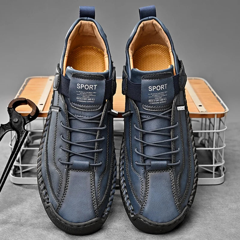 Mäns Läder Loafers Casual Stil 1