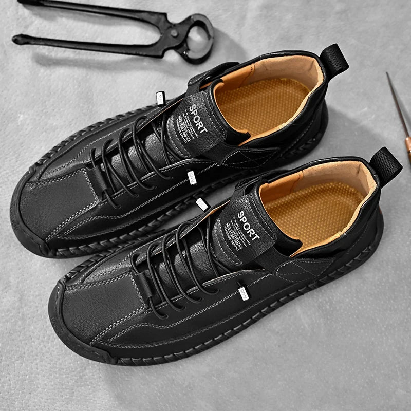 Mäns Läder Loafers Casual Stil 2