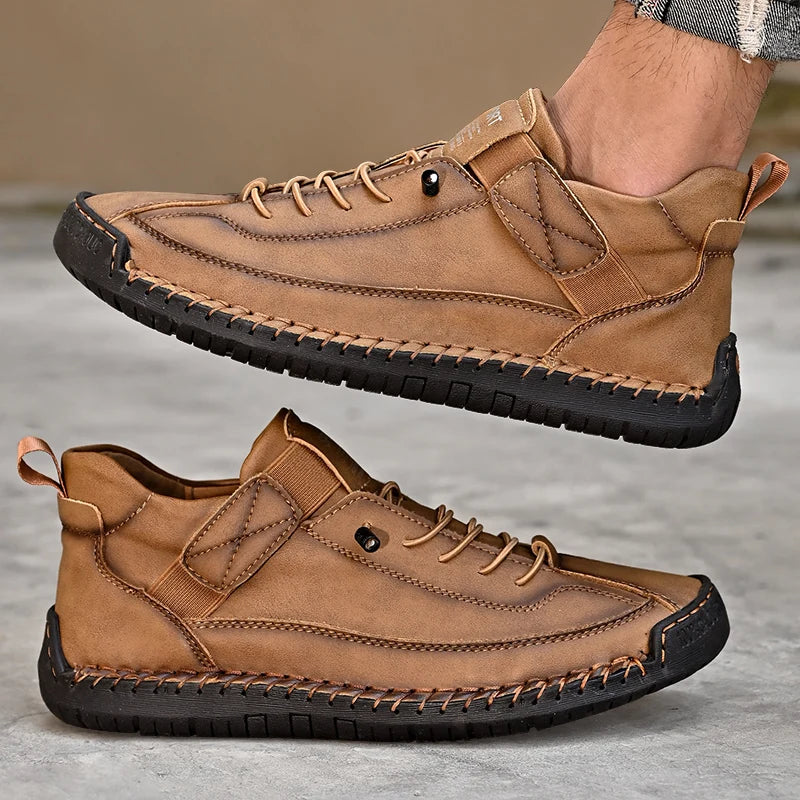 Mäns Läder Loafers Casual Stil 3