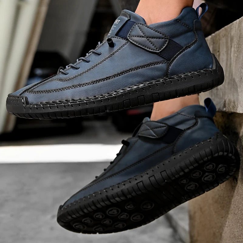 Mäns Läder Loafers Casual Stil 5