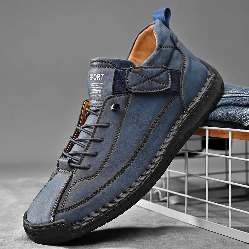 Mäns Läder Loafers Casual Stil 6