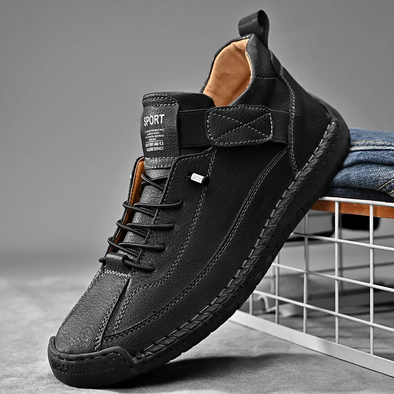 Mäns Läder Loafers Casual Stil 7