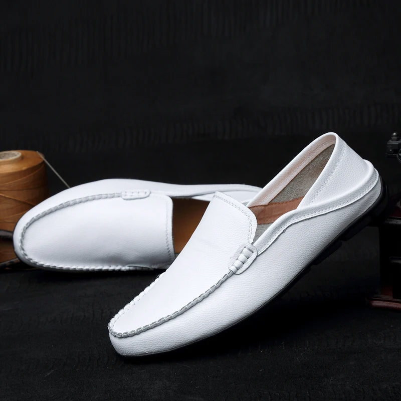 Mäns Läder Loafers för Körning 3