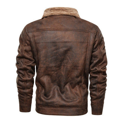 Mäns Läderjacka med Shearling Foder 2