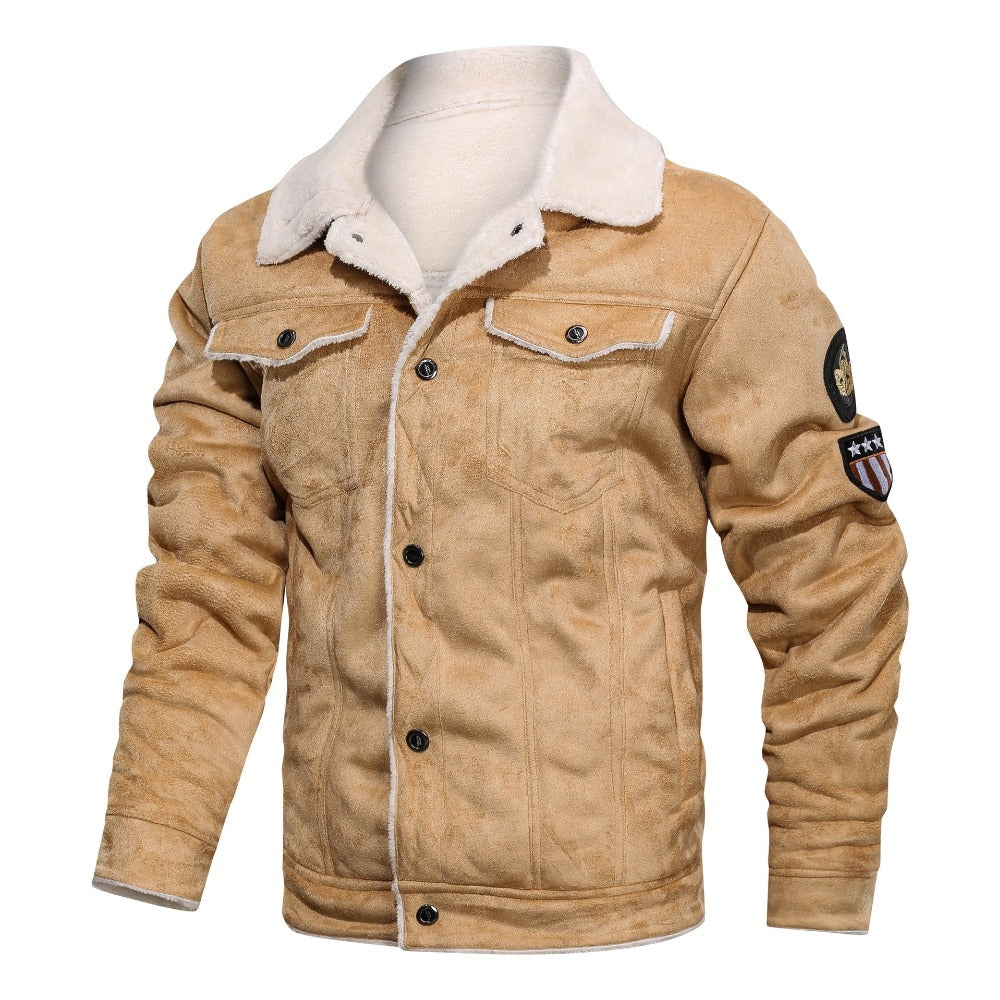 Mäns Läderjacka med Shearling Foder 3