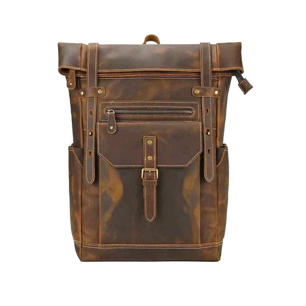 Mäns Läderryggsäck Funktionell Design 0