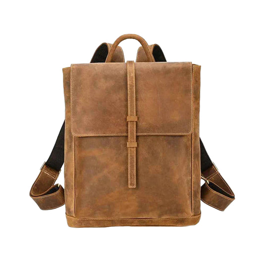 Mäns Läderryggsäck Vintage Stil 0